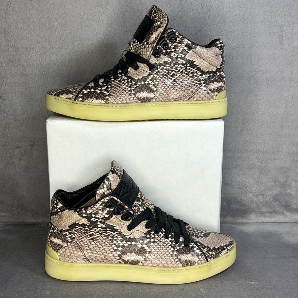 Rag & Bone Kent Python Print Leather High Top Sneakers Rare Sz 8